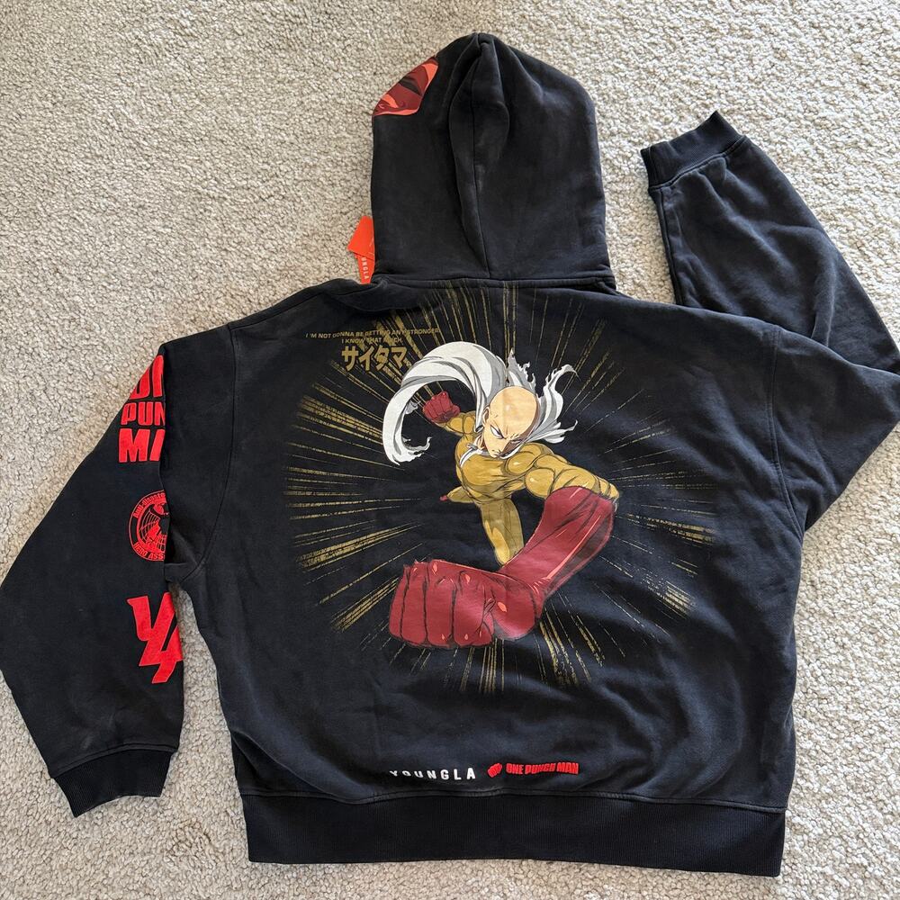 Men's YoungLA 5053 - One Punch Man Hoodies, NWT, XL Black